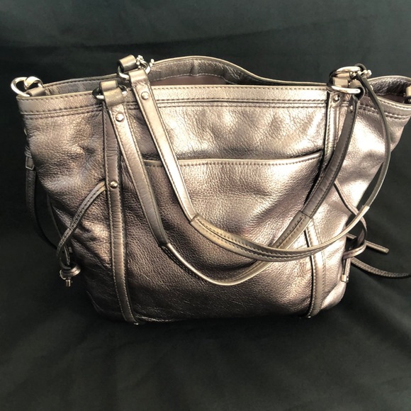 Lovely COACH  grey/silver color shoulders Bag - Picture 3 of 15